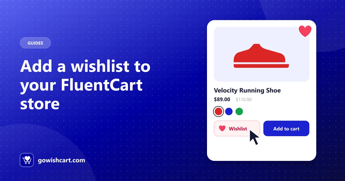 FluentCart product card with an Add to wishlist button being clicked